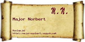 Major Norbert névjegykártya