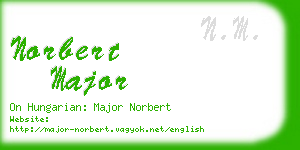 norbert major business card